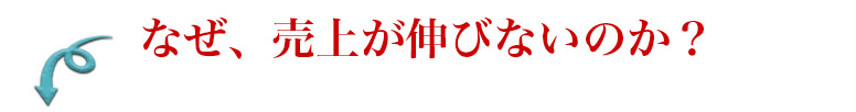 なぜ、売上が伸びないのか？