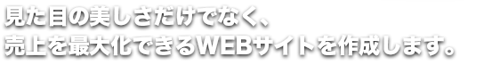 見た目の美しさだけでなく、売上を最大化できるWEBサイトを作成します。